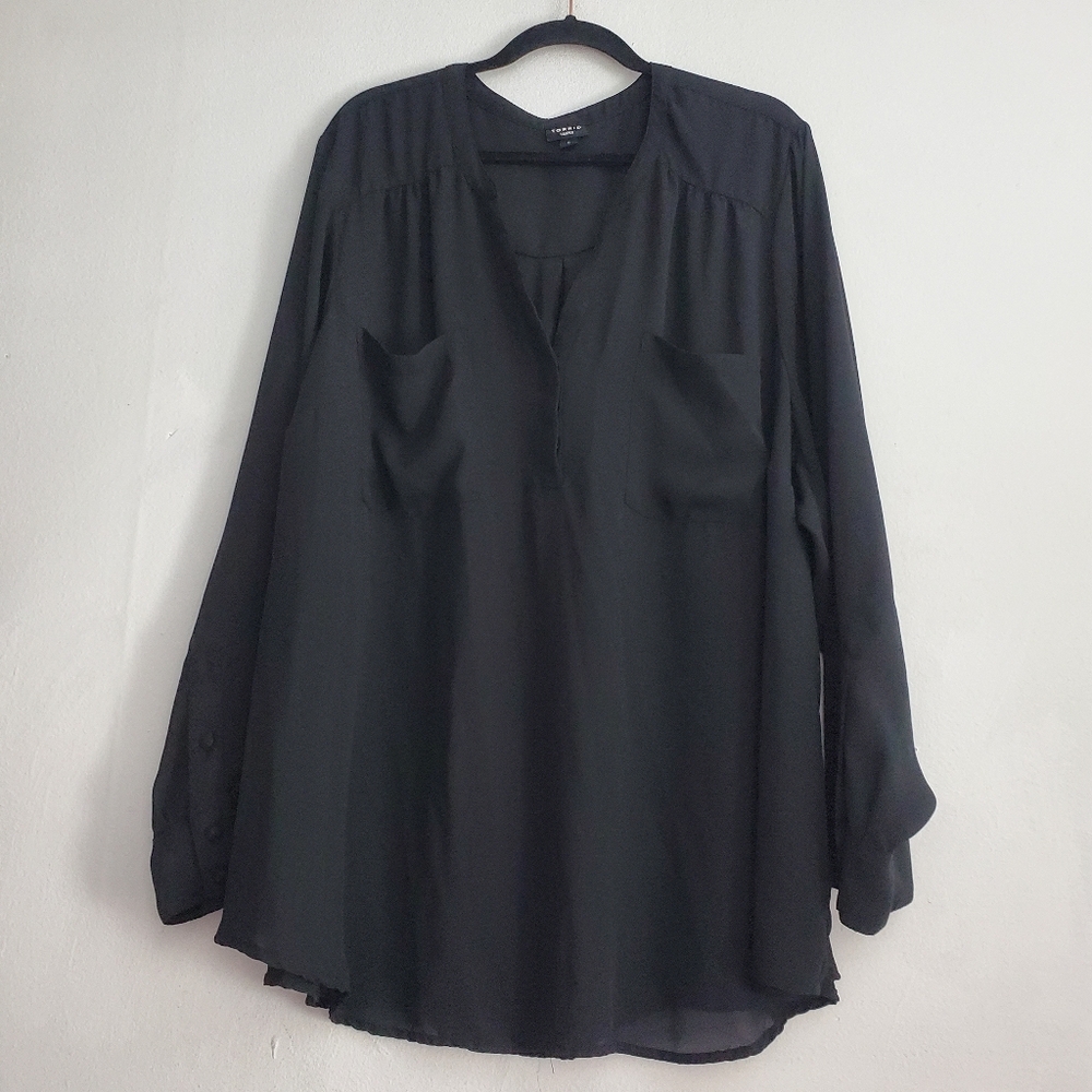 Torrid Harper Georgette Pullover Long Sleeve Blouse - Picture 3 of 8